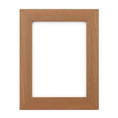 Wood frame on black, vertical orientation with smooth grain, neutral color and white center