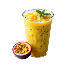 Healthy and Refreshing Tropical Smoothie Blend With Passionfruit, Mango, Pineapple, Generative AI