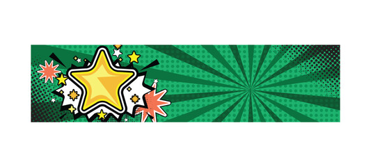 Colorful comic abstract background template horizontal banner concept