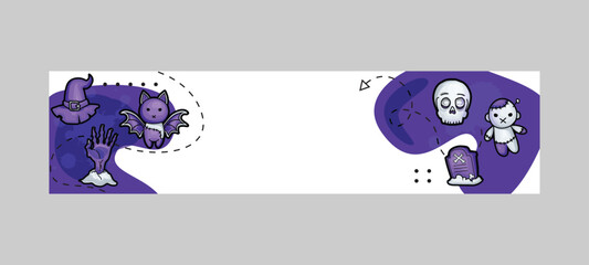 Halloween holiday horizontal banner template background design