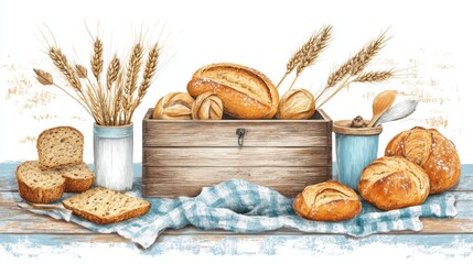 Rustic Bread Display