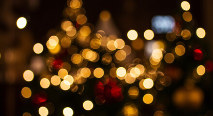 defocused bokeh Christmas lights background 