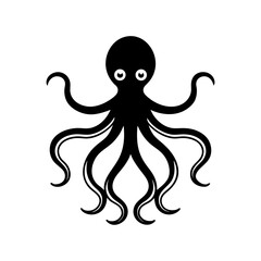 Vector illustration of Octopus silhouette