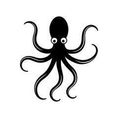 Vector illustration of Octopus silhouette