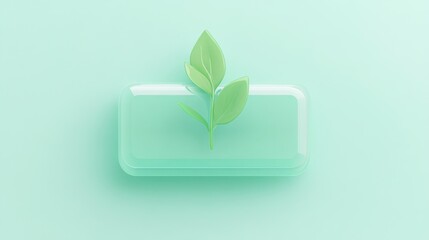 Gentle, light teal rectangle with leaves