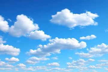 Beautiful Blue Sky With Fluffy White Clouds
