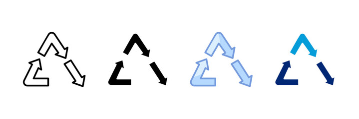 Downcycling Concept Icon Set Multiple Style Collection