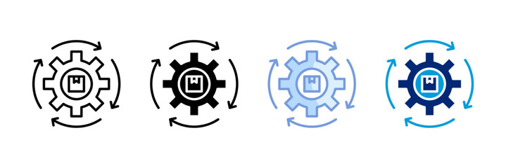 Circular Supply Chain Icon Set Multiple Style Collection