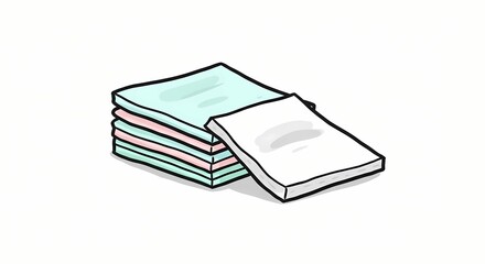 Stack of Pastel Colored Cloths, Illustration
