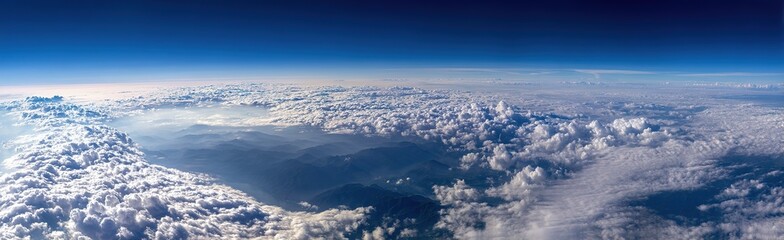 High Altitude View Of Fluffy Clouds