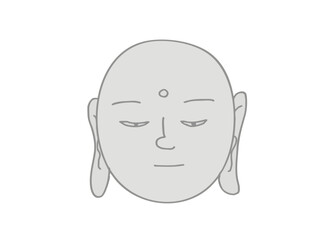 Illustration of the face of the Buddhist Jizo Bodhisattva