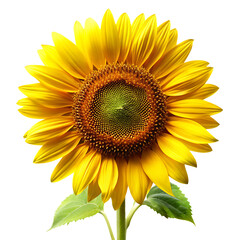 Fototapeta premium Vibrant sunflower blossom isolated on a white background ai generated png