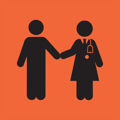 Doctor and patient handshake healthcare icon