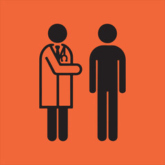 Doctor and patient icon medical healthcare symbol