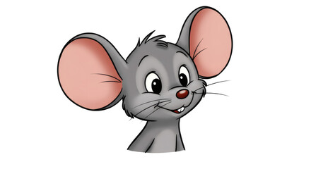 Obraz premium cartoon mouse, baby mouse illustration, white background