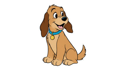cartoon dog white background