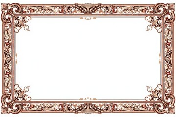 Intricate Roman-style border on pure white backdrop, art, vintage, decor