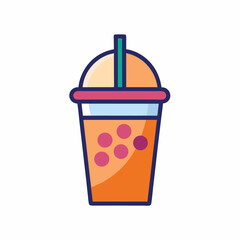 Bubble drink vector icon on white background.