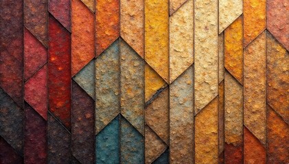 Geometric tapestry, muted earth tones, textured weave, abstract, home decor