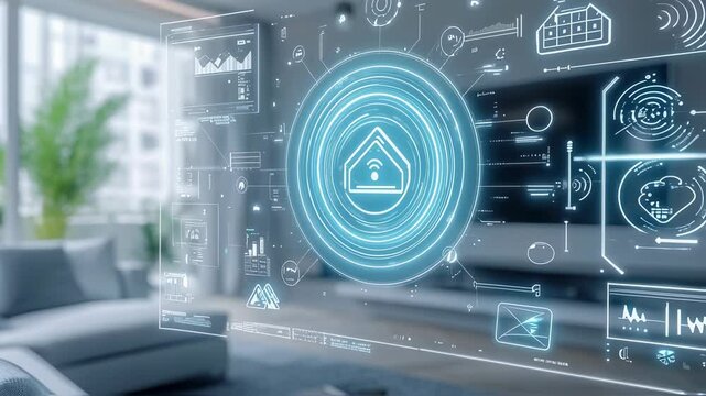 A glimpse into the digital future: smart home interface in a modern living space