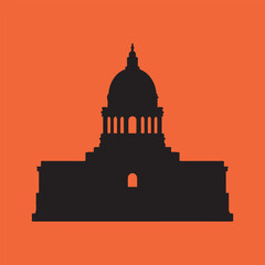 Black silhouette of the united states capitol building