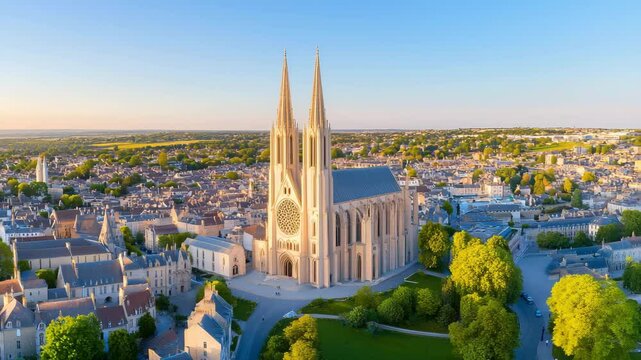 Chartres Cathedral in Golden Afternoon: 