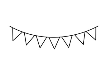 Bunting drawing. This black and white outline depicts a small bird, likely a bunting, known for its distinctive features and often colorful plumage. Vector sketch line art draw.