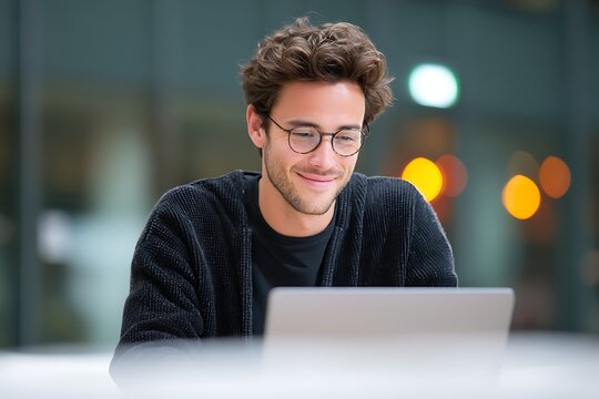 linkedin post man laptop business success