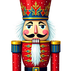 Festive Christmas Nutcracker Soldier with Intricate Details and Vibrant Colors on Black Background