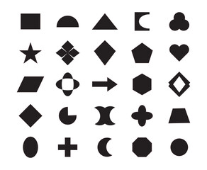 Abstract and vector basic shapes collection. Abstract and vector basic shapes collection. Geometric formal shape. Polygonal elements. Vector illustration.