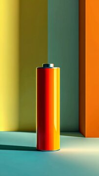 Vibrant Battery on Colorful Background