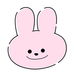 Fototapeta premium ピンクのかわいいうさぎイラストアイコン01