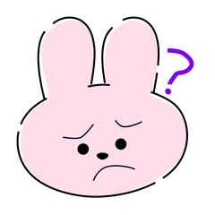 はてななピンクのうさぎアイコン03