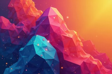 Geometric shapes, vibrant colors, modern style, interior design, trendy, decor