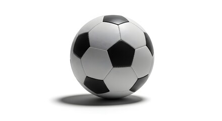 Fototapeta premium Classic Soccer Ball Isolated on White Background: Sports Equipment for Team Play and Healthy Lifestyle, Game Essential