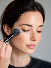 face makeup brush powder woman beauty cosmetics skincare