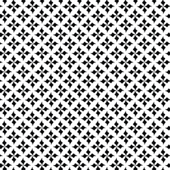Black and white vector seamless pattern with small diamonds , star shapes ,rhombuses .Abstract black and white geometric texture .Simple minimal wide repeat background .