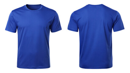 Royal Blue T-Shirt Template from Two Sides on Transparent Background

