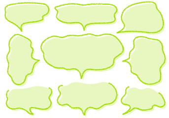 Fototapeta premium クレヨン素材 手描きのふきだしセット