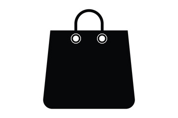 bag icon, black bag isolated on white background.