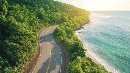 Obraz premium The coastal highway winds and stretches