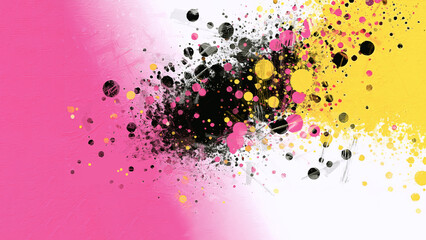 Bold modern grunge abstract background series with a contemporary grunge graffiti feel in pink, yellow, black and white