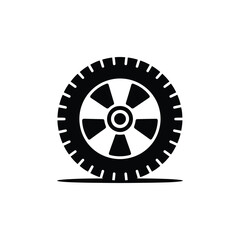 Obraz premium Car Wheel Silhouette Vector, Tire Tread Pattern Design on Transparent Background