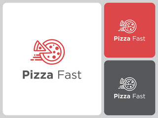 Fototapeta premium fast pizza logo vector