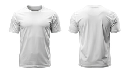 White T-Shirt Template from Two Sides on Transparent Background

