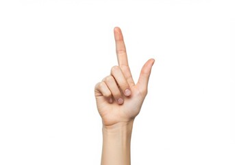 Naklejka premium Hand pointing up isolated on white background