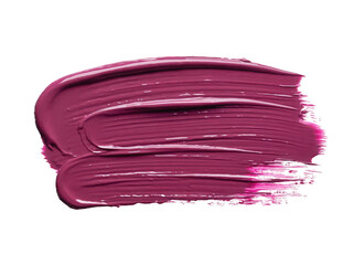 Vibrant magenta paint smear on a crisp white background.