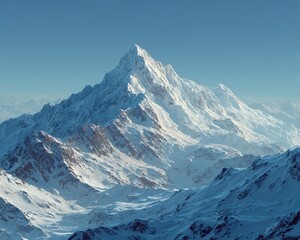 Snowy Mountain Peak Landscape.