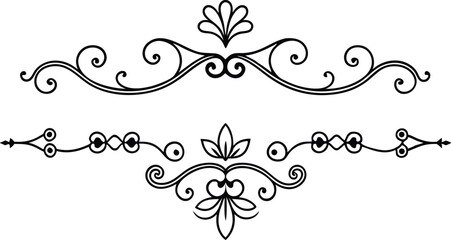 Elegant Flourishes Decorative Swirls and Floral Elements for Design