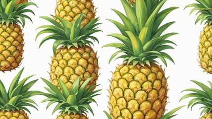 Pineapple tropical fruit pattern